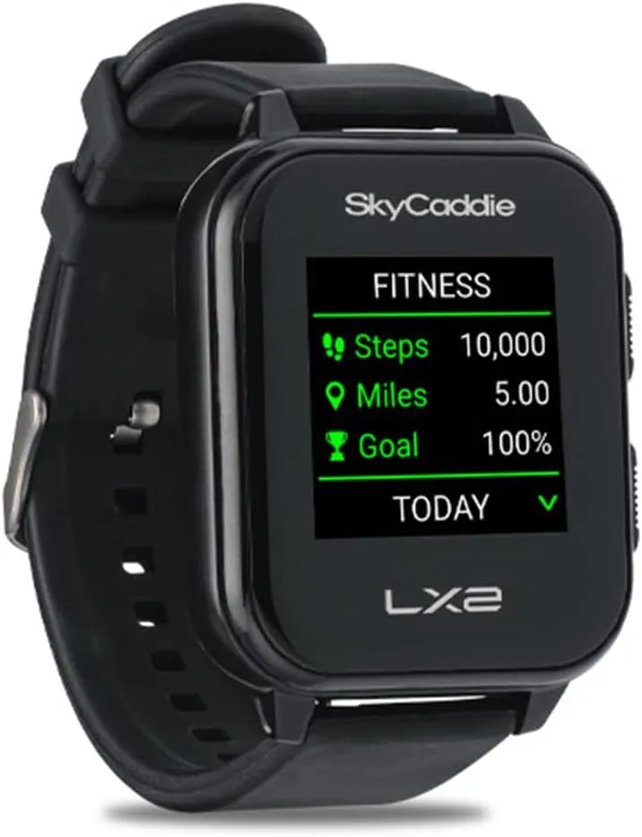 SkyCaddie LX2 Golf GPS Watch - Lightweight & Simple Golf Yardage Rangefinder Touchscreen Watch w/ 35K Courses, Intelligent Automation, & Scoring - Power Bundle with PlayBetter 5000mAh Portable Charger