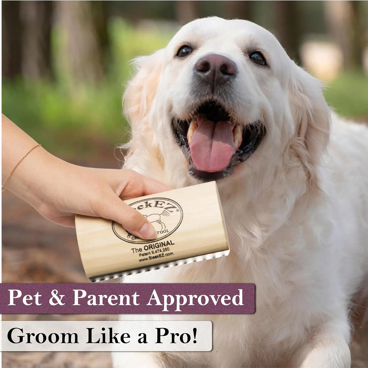 SleekEZ Dog Brush for Shedding & Dog Grooming Supplies, Pet Hair Removal Tool, Dog Hair Remover, Deshedding Dog Brush, Dog Brush for Short Haired Dogs, Dog Comb, Dog Hair Brush, Dog Shedding Brush