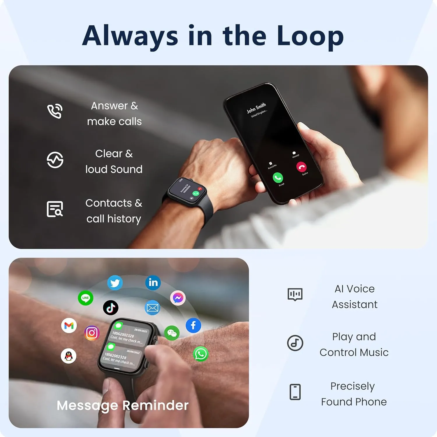 Smart Watch for Men Women [46mm], Bluetooth Call, Sleep & Stress Tracking, 120  Sports Modes, GPS Activity Tracker, Water Resistant (Black)