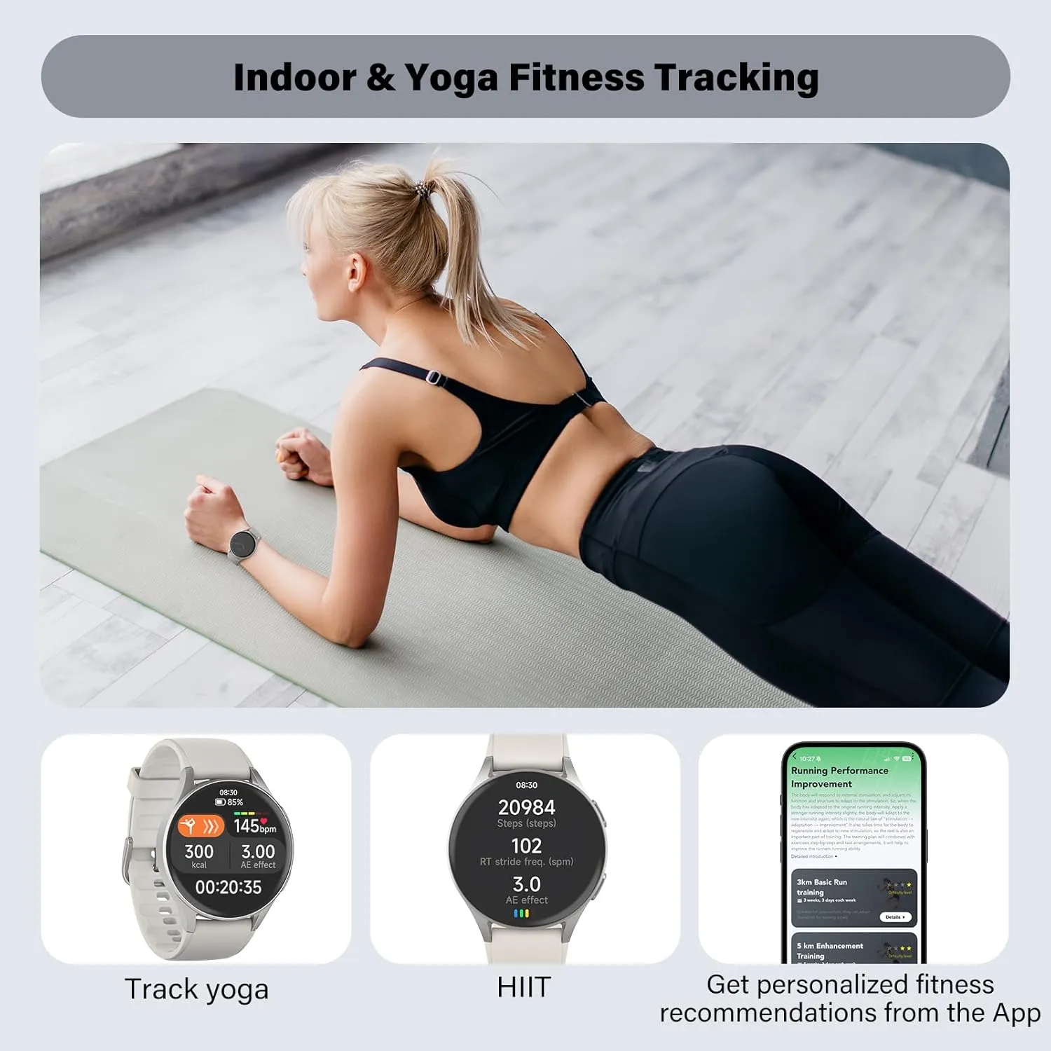 Smart Watch for Women, Built-in Alexa, GPS, HRV, VO2 Max, Blood Oxygen, Sleep & Stress Monitor, BT Calling, Compass, Altimeter, 1.32" AMOLED, Fitness & Women’s Health, Waterproof, iPhone Compatible