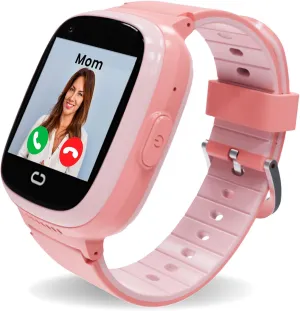 Smartwatch for Kids 3-12| 4G LTE GPS Tracker for Kids & Voice Calling, Texting, SOS Alerts, Camera, Fitness Tracker, Parental Contral | Phone Watch for Boys & Girls- SIM Card (Pink)