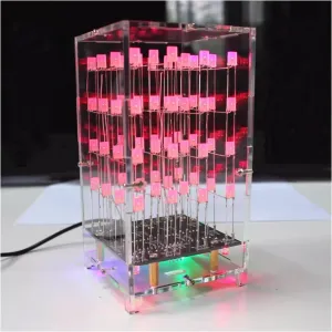 Soldering Practice Kit - 4x4x4 LED Color Light Cube Electronics DIY Project for Children Students