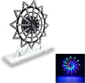 Soldering Practice Kit 7-color Ferris Wheel Rotating Ferris Wheel Electronics Kit LED DIY Kit Soldering Project Kit Solder Practice for Children Students