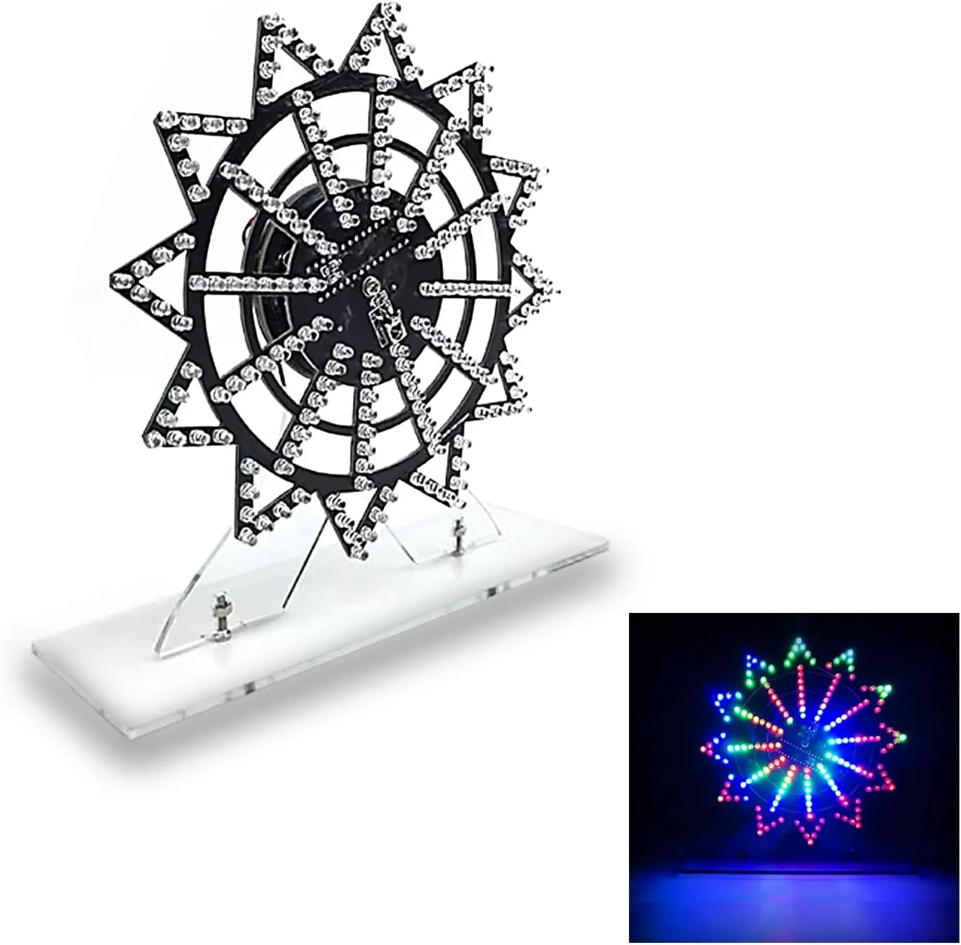 Soldering Practice Kit 7-color Ferris Wheel Rotating Ferris Wheel Electronics Kit LED DIY Kit Soldering Project Kit Solder Practice for Children Students