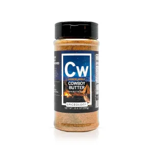 Spiceology – Derek Wolf Cowboy Butter Seasoning – Bold & Buttery Blend with Garlic, Smoked Paprika & Mustard – Perfect for Beef Brisket, Pork Chops, Chicken Thighs & Steak – 10.4 oz