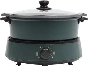 Split Electric Hot Pot, Non Stick 4L/4.2Qt Capacity Fry Soup Stew, Multi-Cooke for Parties, Barbecues,Camping,Travel (Green)