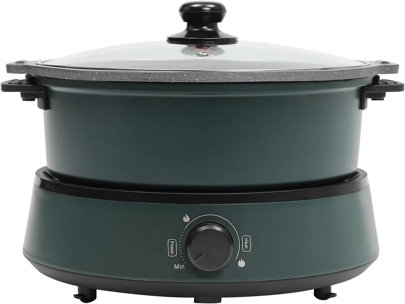 Split Electric Hot Pot, Non Stick 4L/4.2Qt Capacity Fry Soup Stew, Multi-Cooke for Parties, Barbecues,Camping,Travel (Green)