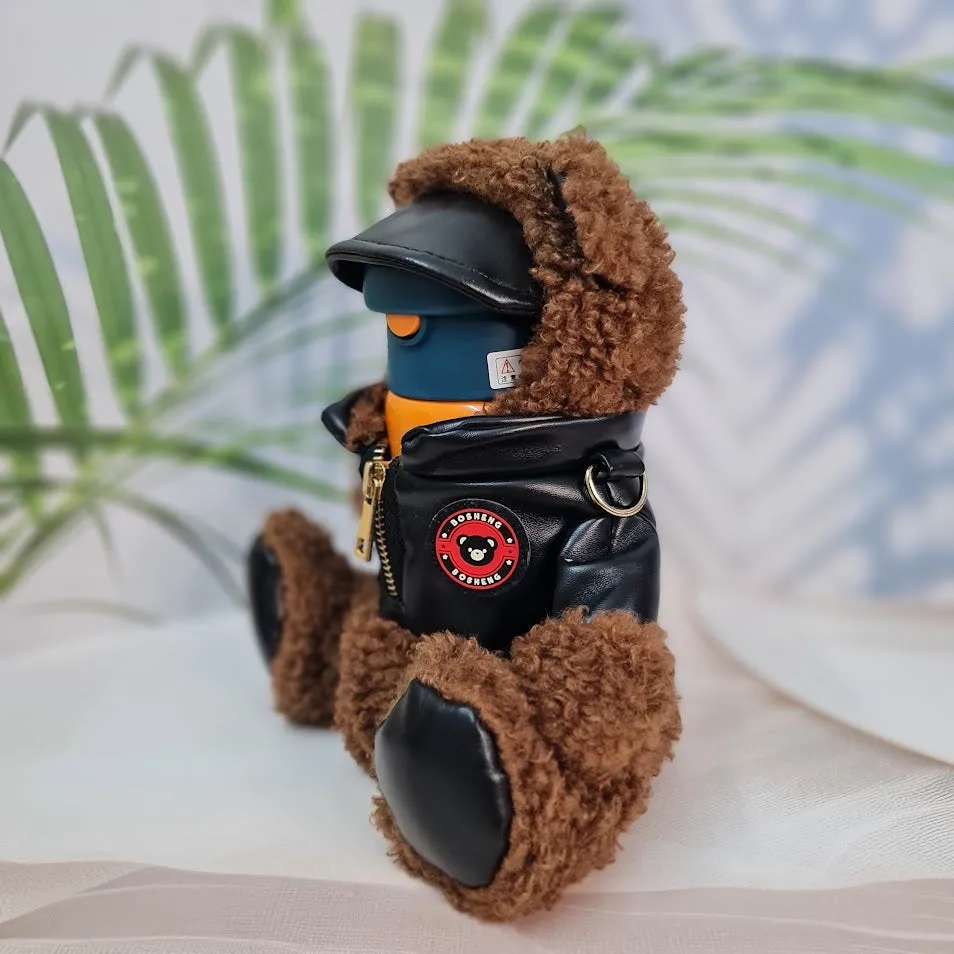 SS Insulated Vacuum Water Bottle - Cute Teddy Carry Cover