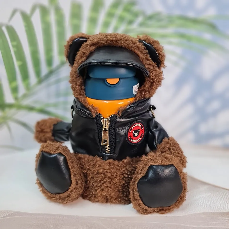 SS Insulated Vacuum Water Bottle - Cute Teddy Carry Cover