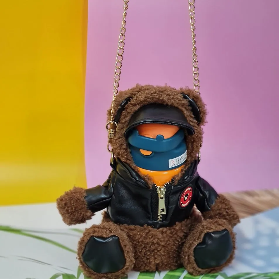 SS Insulated Vacuum Water Bottle - Cute Teddy Carry Cover