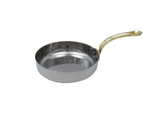 Stainless Steel Serving Fry Pan with Brass Handle #2, 475 ML, 5.25"
