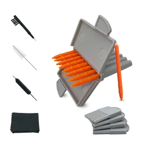 Starkey Hear Clear Hearing Aid Wax Guards Cerumen Stop Filters with Cleaning Kit Vent Brush and Carry Case – 4Packs/32pieces