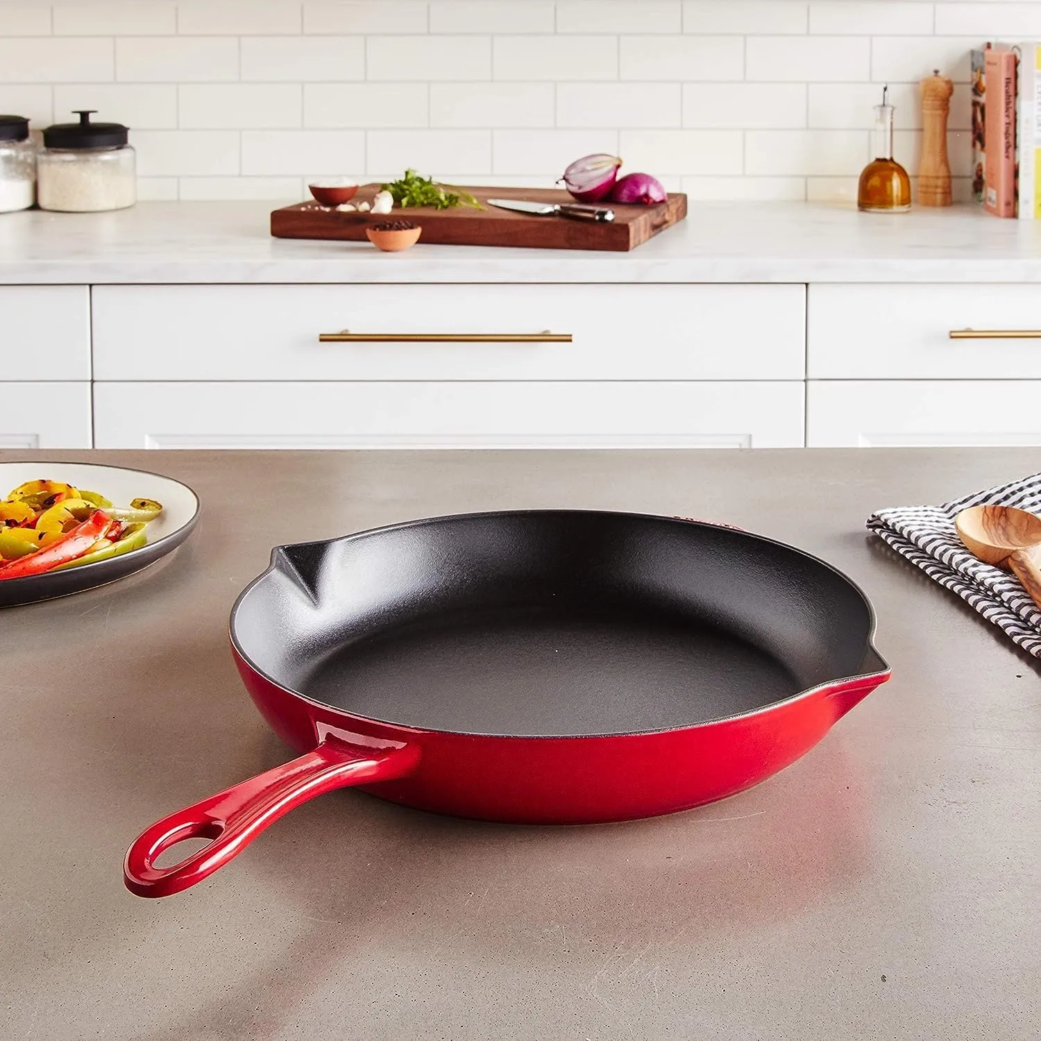STAUB - 1223006 STAUB Cast Iron Fry Pan, 12-inch, Cherry