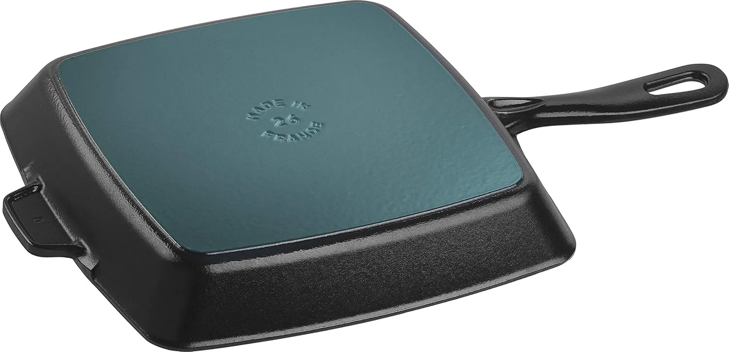 Staub American Grill Pan Cast Iron Suitable for Induction Cookers 26 cm Black