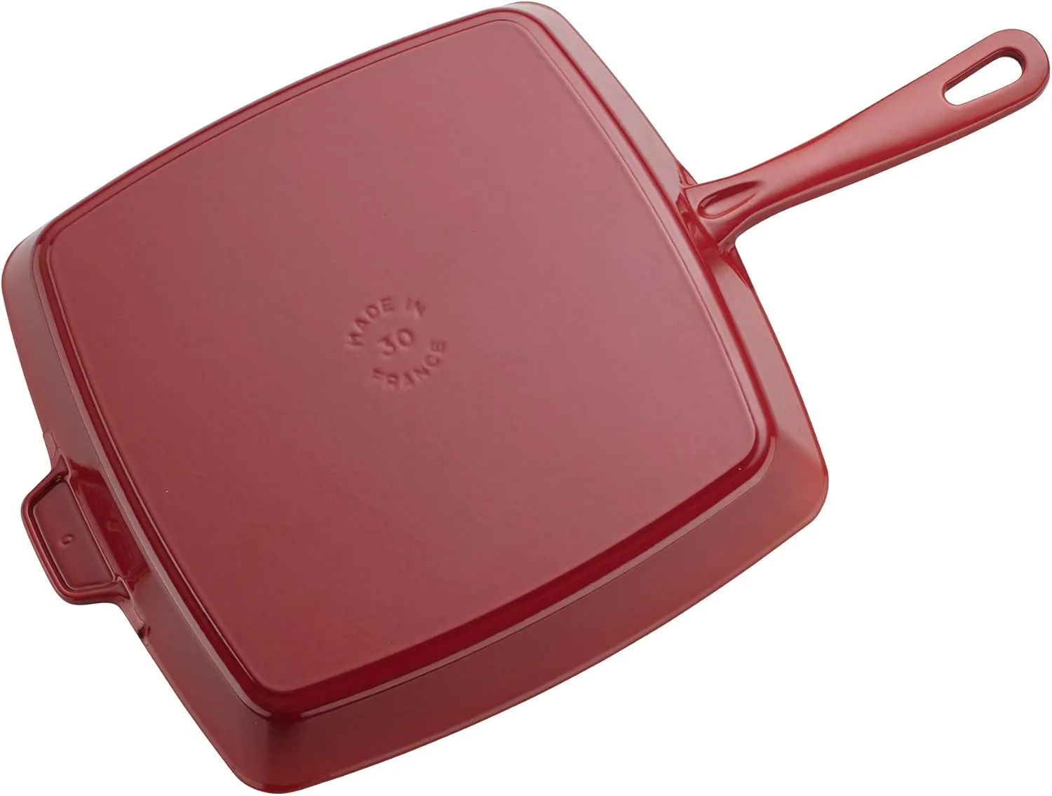 Staub Cast Iron 12-inch Square Grill Pan - Cherry, Made in France
