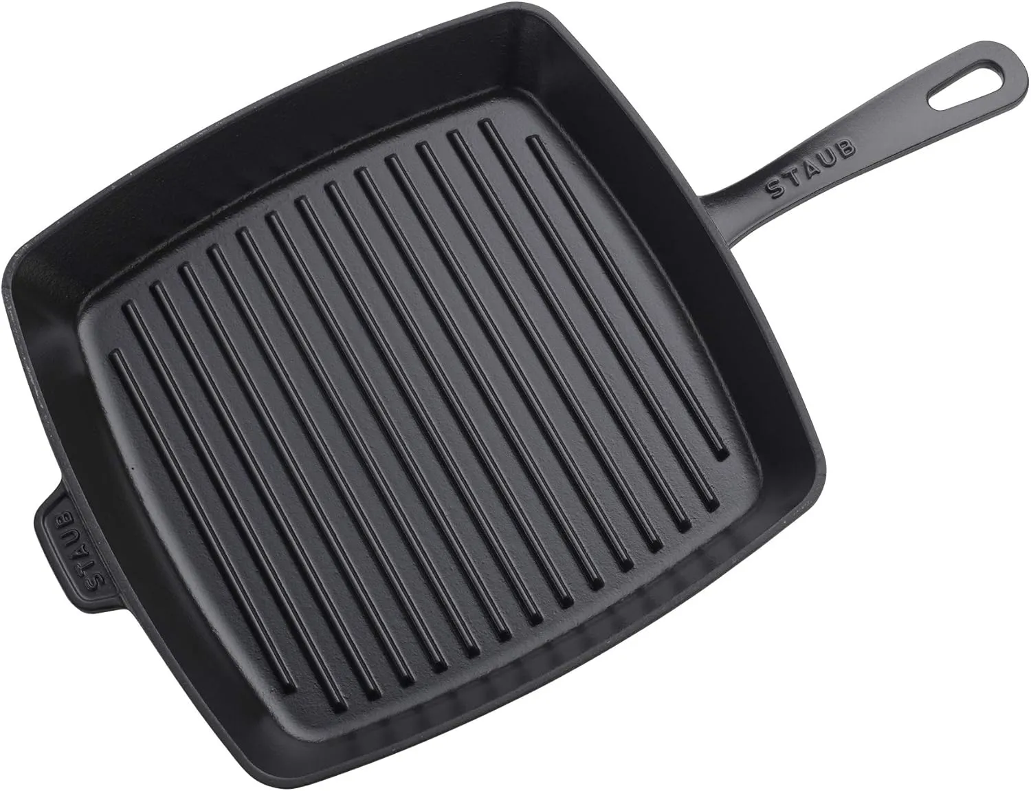Staub Cast Iron 12-inch Square Grill Pan - Matte Black, Made in France