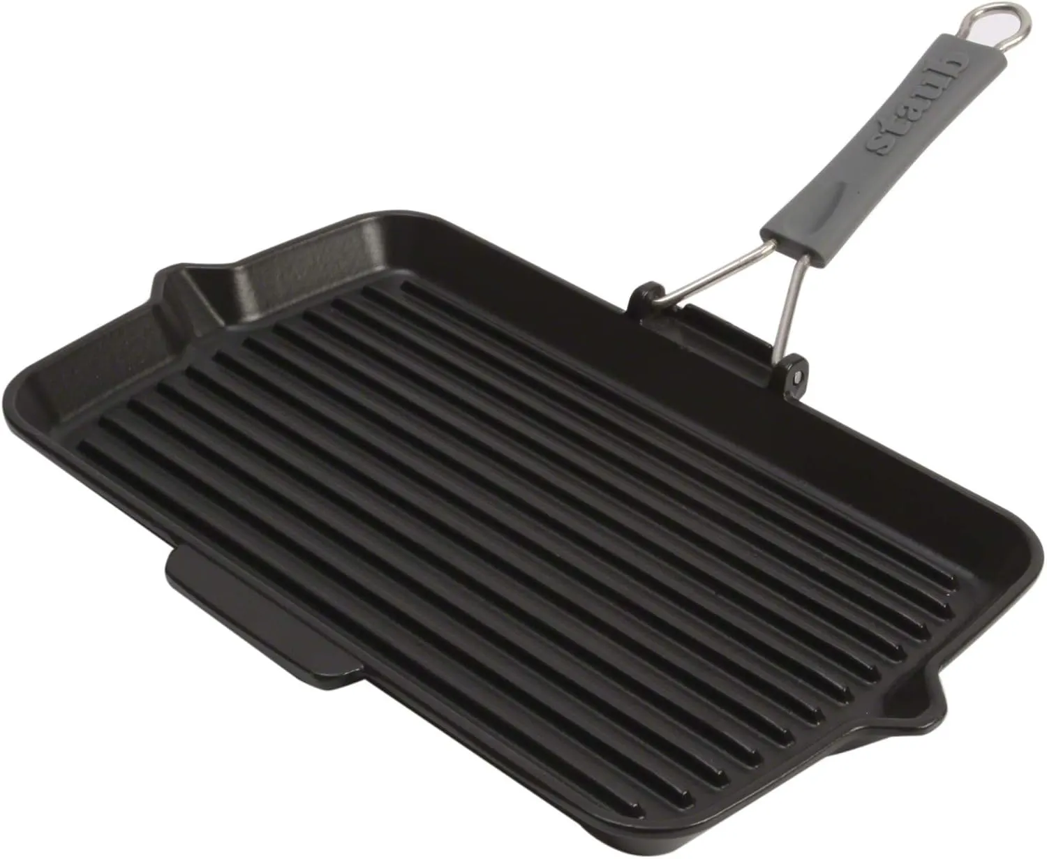 Staub Cast Iron 13.4 X 8.3" Rectangular Folding Grill - Matte Black, Made in France