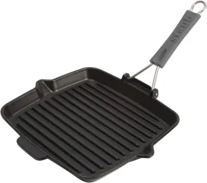 Staub Cast Iron 9.5" Square Folding Grill - Matte Black, Made in France