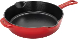 STAUB Fry Pans Cast Iron 8.5-inch Traditional Deep Skillet-Cherry