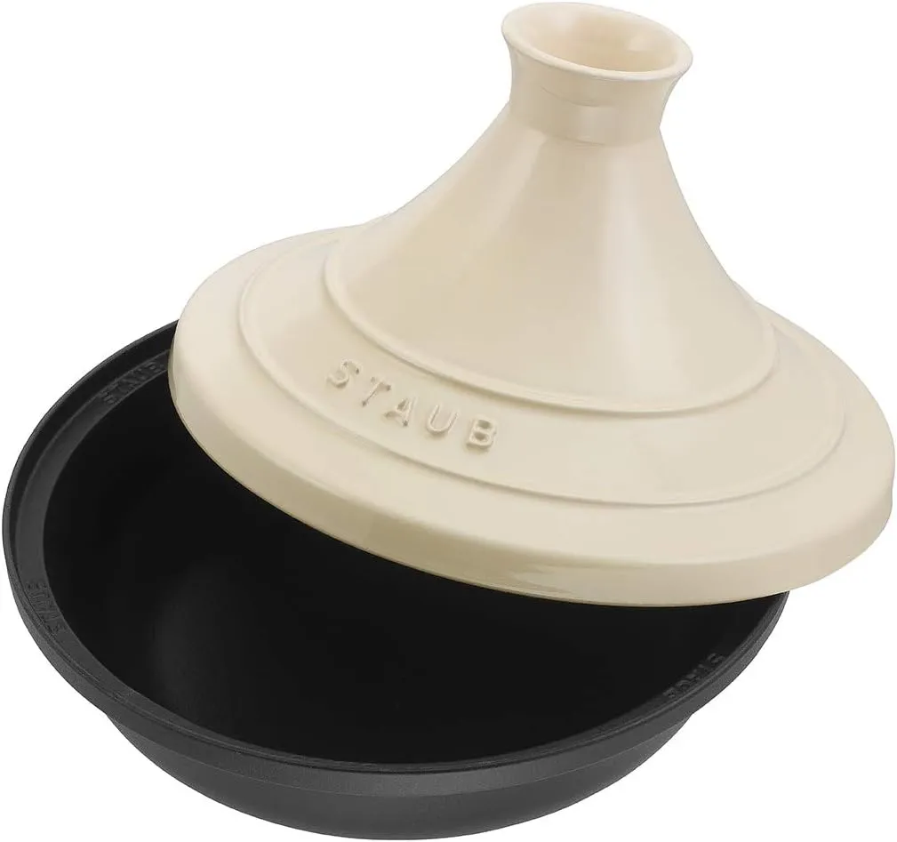 Staub Speciality 40509-395 Tajin Pot, Ivory, 11.0 inches (28 cm), Cast Iron, Enameled Pot, Induction Compatible, Japanese Product