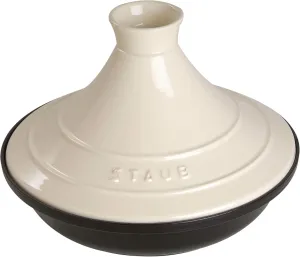 Staub Speciality 40509-395 Tajin Pot, Ivory, 11.0 inches (28 cm), Cast Iron, Enameled Pot, Induction Compatible, Japanese Product