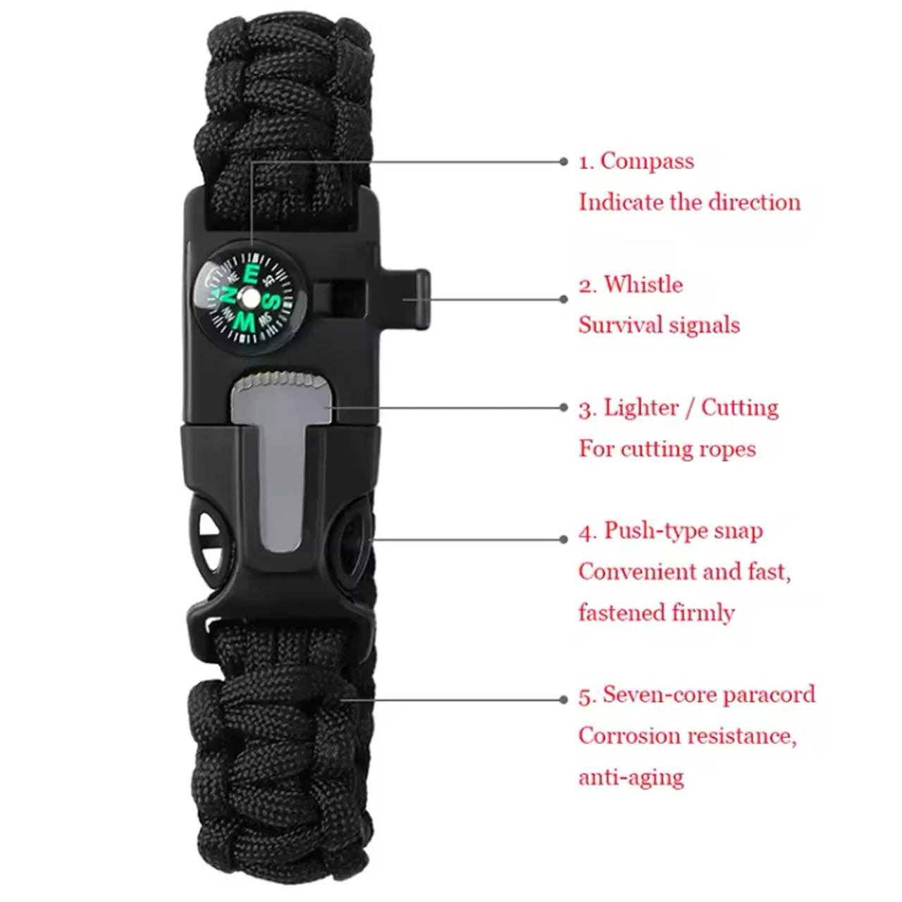 Stealth OPS Paracord Survival Bracelet