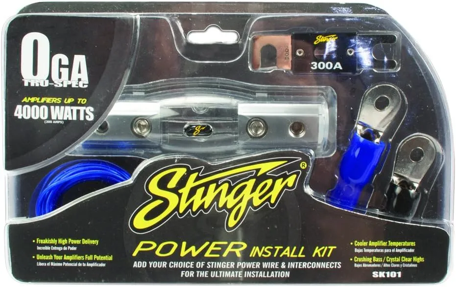 Stinger SK101 4000-Watt 1/0-Gauge Car Audio Amplifier Accessory Kit