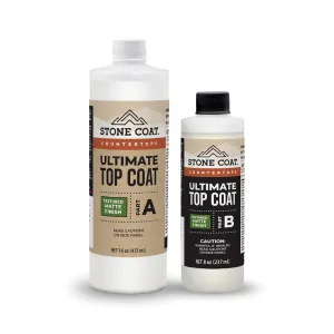 Stone Coat Countertops Ultimate Top Coat for Epoxy Surfaces 24 Oz (16 oz Part A   8 oz Part B) 50 sqft Coverage, Extra Scratch and UV Resistance for Ultimate Surface Protection (Matte Finish)