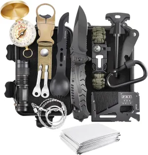 Survival Kit, Gifts for Men Women Kids Him, Tactical Survival Gear and Equipment Camping Tools 16 in 1, Cool Gadget Unique Mens Wife Teen Boys Birthday Ideas