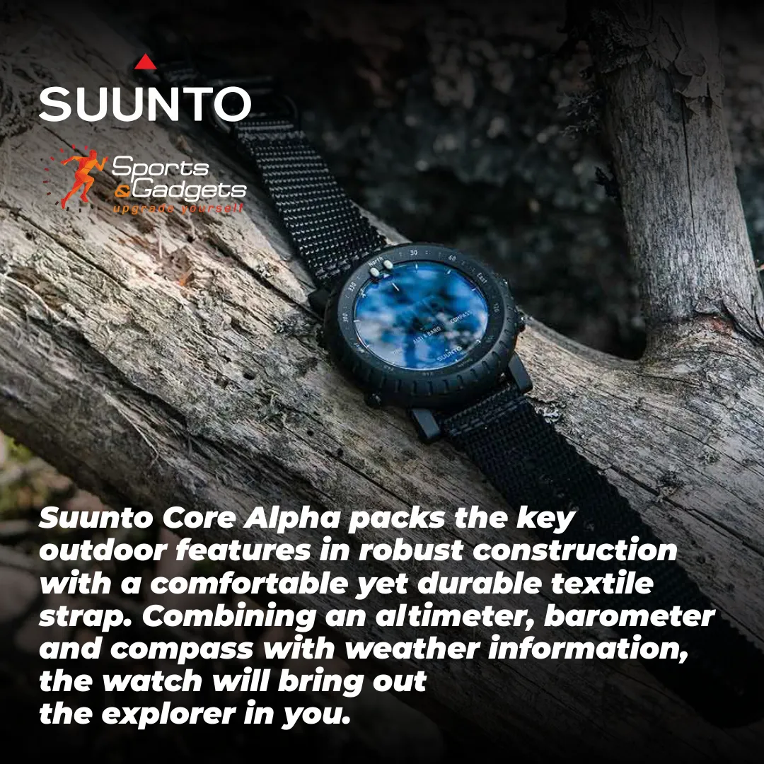 Suunto CORE Alpha Stealth Smartwatch Black with Compass and Altimeter and Barometer