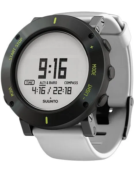 Suunto Mens Core Outdoor Watch - White Crush - Black Case - White Strap