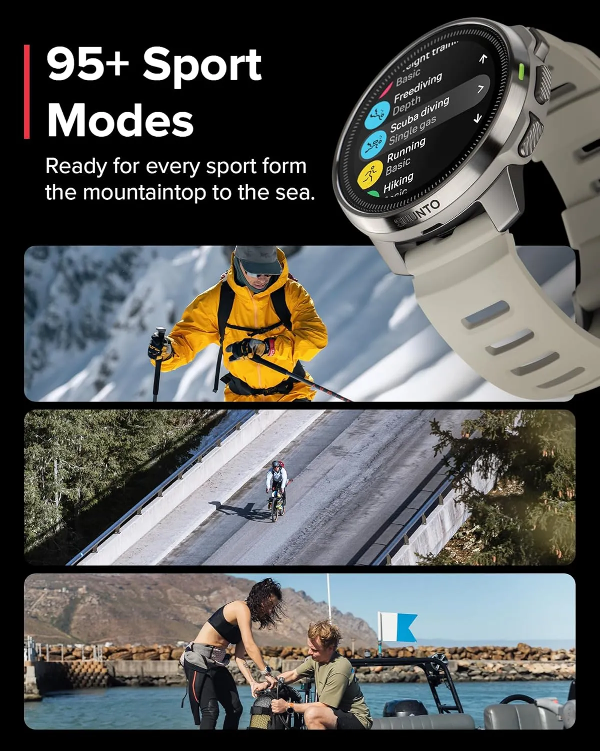 SUUNTO Ocean Dive Computer, GPS Multisport Watch for Training, Underwater Route Tracking & Wireless Tank Pressure Monitor, AMOLED Touchscreen, Dualband GNSS, Offline Map, 26D Battery Life, Sand