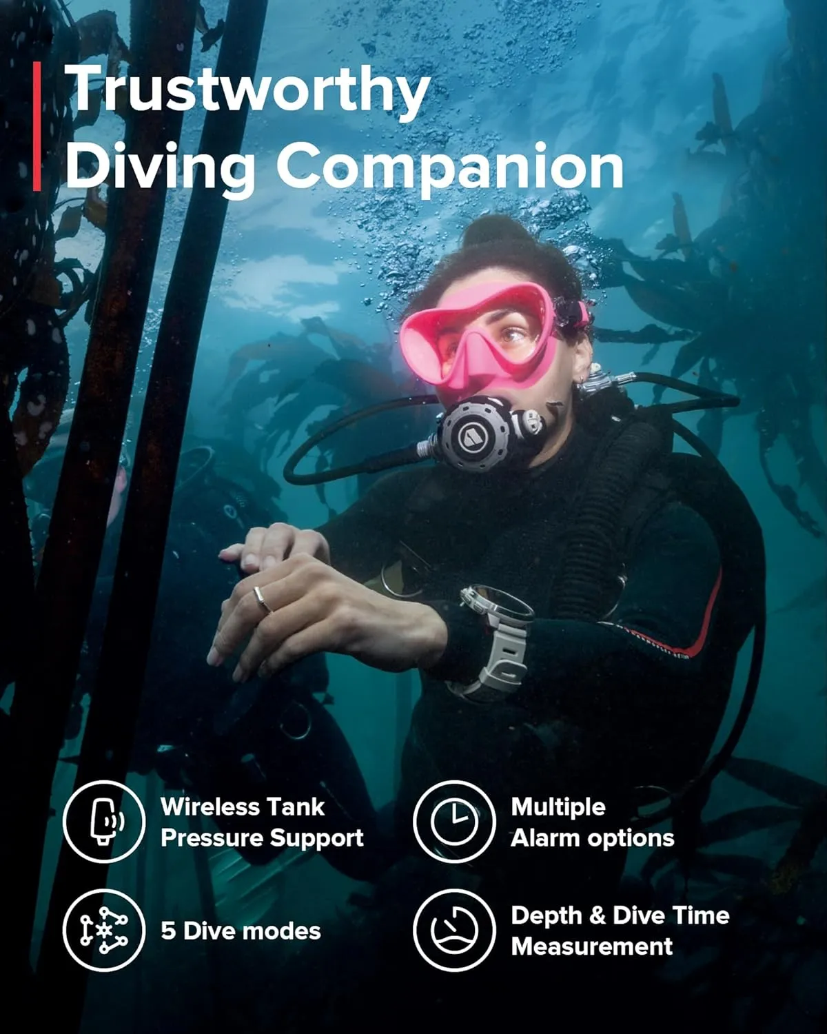SUUNTO Ocean Dive Computer, GPS Multisport Watch for Training, Underwater Route Tracking & Wireless Tank Pressure Monitor, AMOLED Touchscreen, Dualband GNSS, Offline Map, 26D Battery Life, Sand