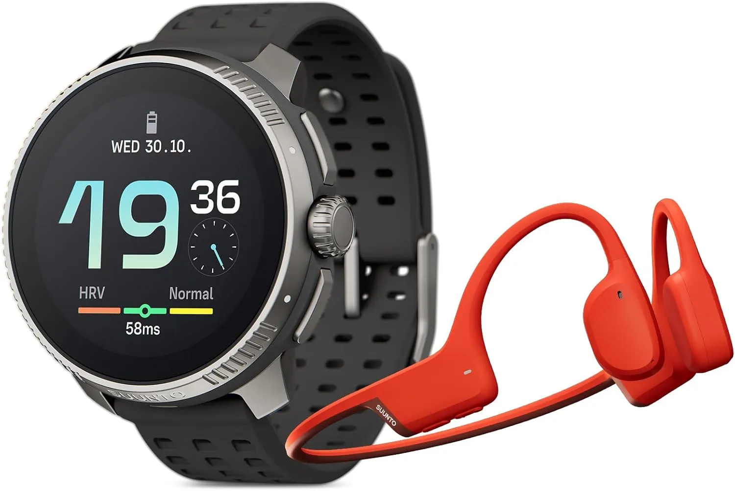 SUUNTO Race Titanium GPS Sports Watch Charcoal, Sonic Bone Conduction Headphone Red