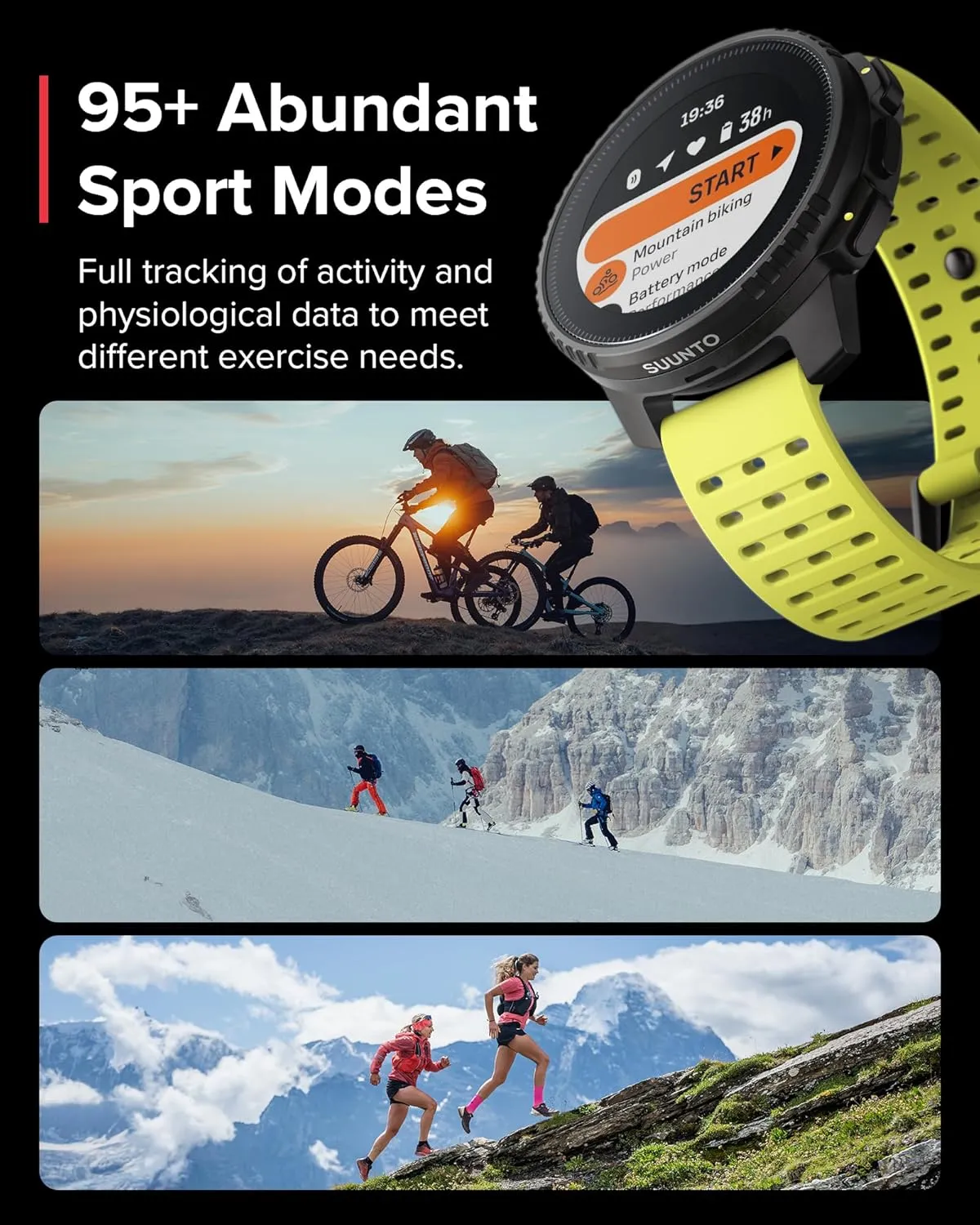 SUUNTO Vertical GPS Sports Watch, Premium Multisports Watch w/1.4 inch Touchscreen & 95  Training Workout Analysis, Heart Rate & Sleep Tracking, 60-Day Battery Life, Dual-GNSS, Free Offline Maps, Lime