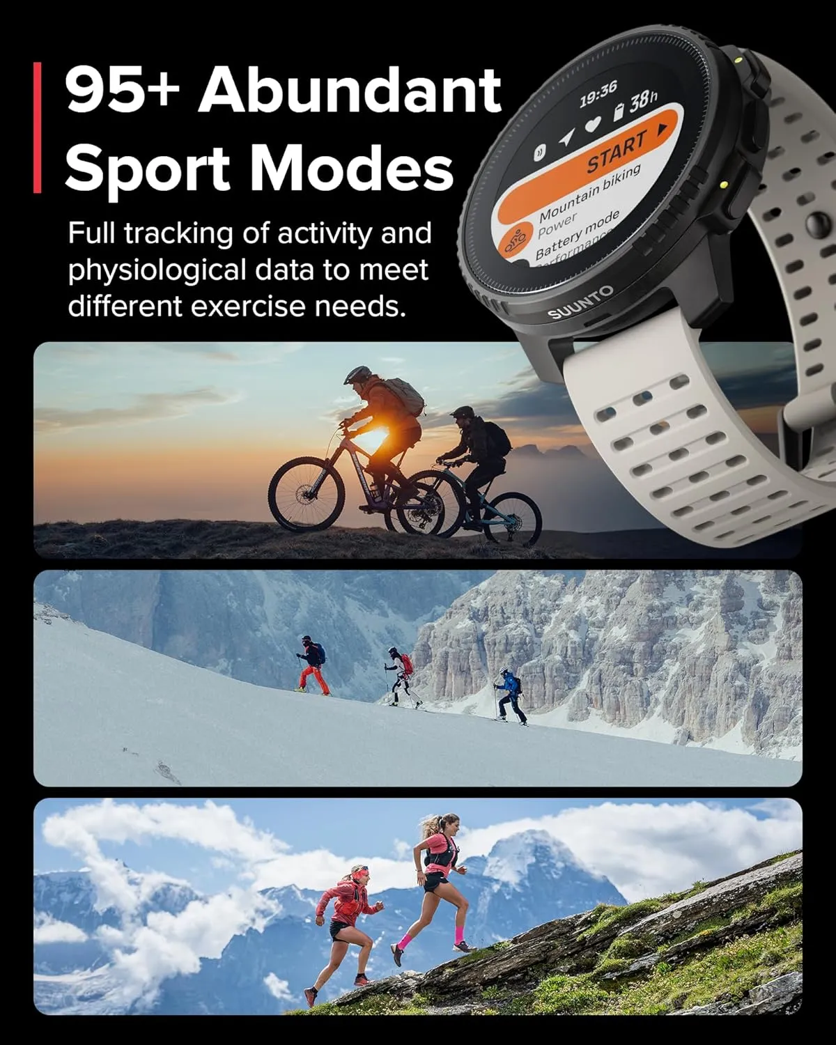 SUUNTO Vertical GPS Sports Watch, Premium Multisports Watch w/1.4 inch Touchscreen & 95  Training Workout Analysis, Heart Rate & Sleep Tracking, 60-Day Battery Life, Dual-GNSS, Free Offline Maps, Sand