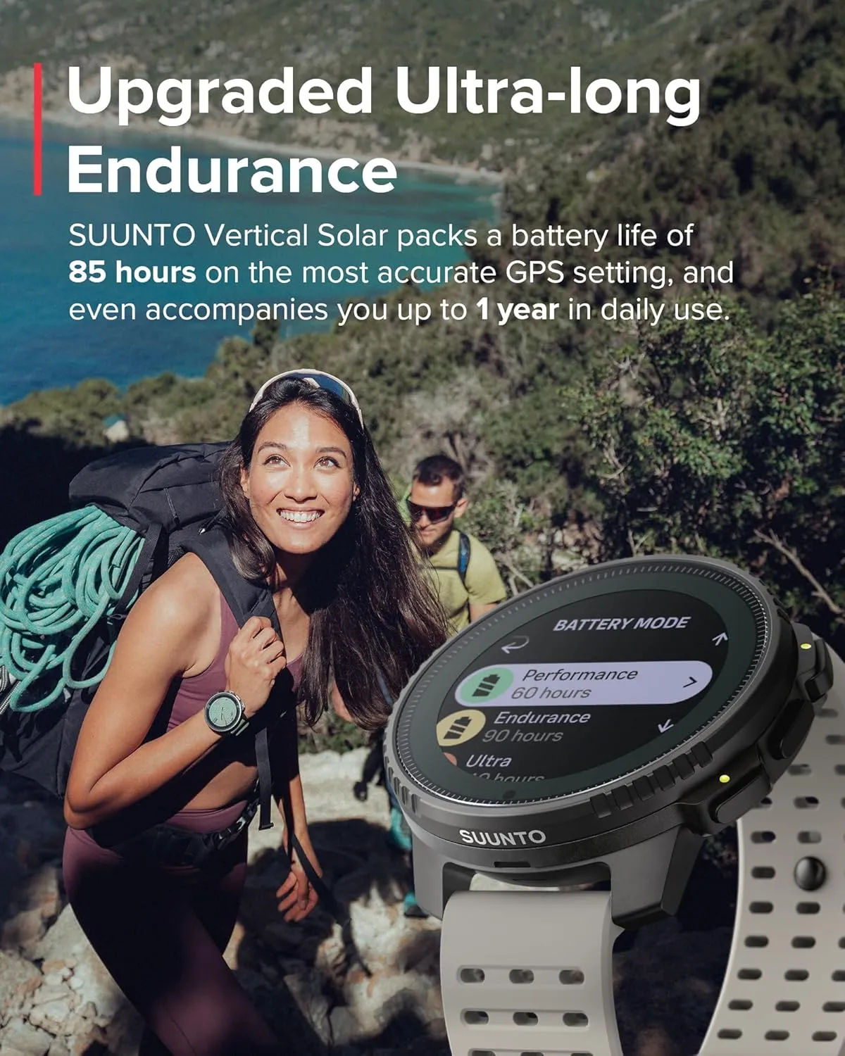 SUUNTO Vertical GPS Sports Watch, Premium Multisports Watch w/1.4 inch Touchscreen & 95  Training Workout Analysis, Heart Rate & Sleep Tracking, 60-Day Battery Life, Dual-GNSS, Free Offline Maps, Sand