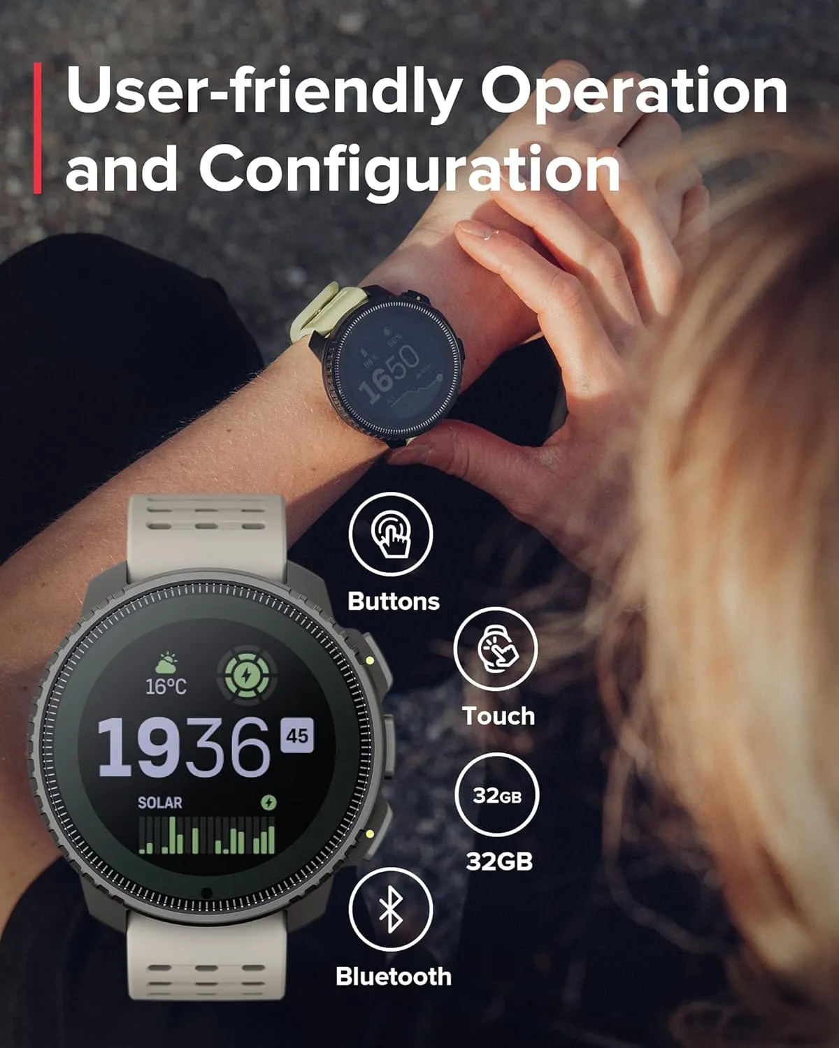 SUUNTO Vertical GPS Sports Watch, Premium Multisports Watch w/1.4 inch Touchscreen & 95  Training Workout Analysis, Heart Rate & Sleep Tracking, 60-Day Battery Life, Dual-GNSS, Free Offline Maps, Sand