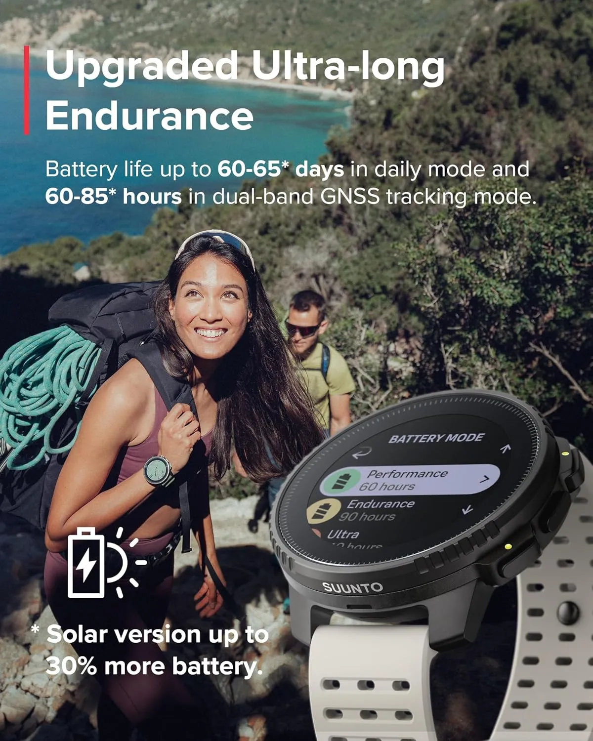 SUUNTO Vertical GPS Sports Watch, Premium Multisports Watch w/1.4 inch Touchscreen & 95  Training Workout Analysis, Heart Rate & Sleep Tracking, 60-Day Battery Life, Dual-GNSS, Free Offline Maps, Sand