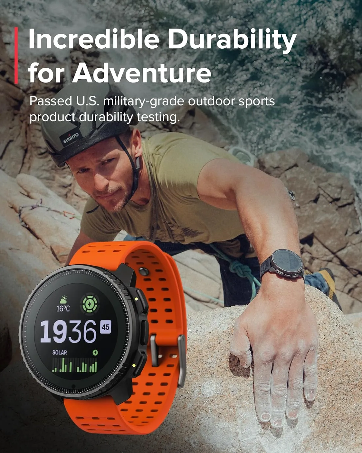 SUUNTO Vertical Solar GPS Adventure Watch, Premium Multisport Watch w/1.4 inch Touchscreen, Free Global Offline Maps, 60-Day Battery Life, Training Records, Heart Rate & Sleep Tracking, Steel Canyon