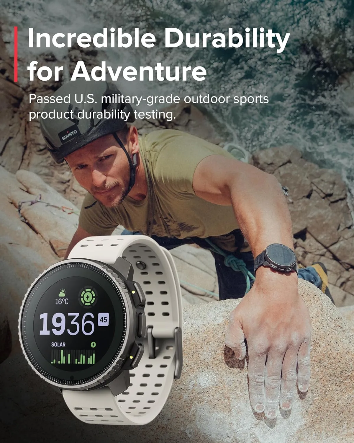 SUUNTO Vertical Solar GPS Watch, Premium Multisport Watch w/60-Day Battery Life, 1.4 inch Large Touchscreen, Heart Rate & Sleep Tracking, Dual-GNSS Navigation, Free Global Offline Map, Ti Sand