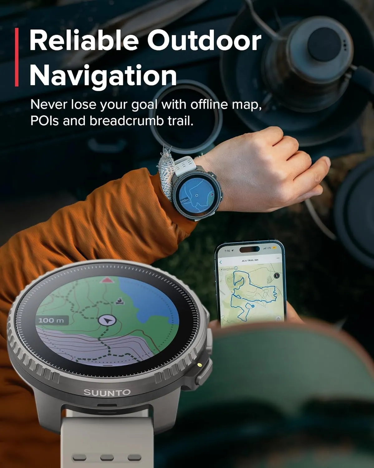SUUNTO Vertical Solar GPS Watch, Premium Multisport Watch w/60-Day Battery Life, 1.4 inch Large Touchscreen, Heart Rate & Sleep Tracking, Dual-GNSS Navigation, Free Global Offline Map, Ti Sand