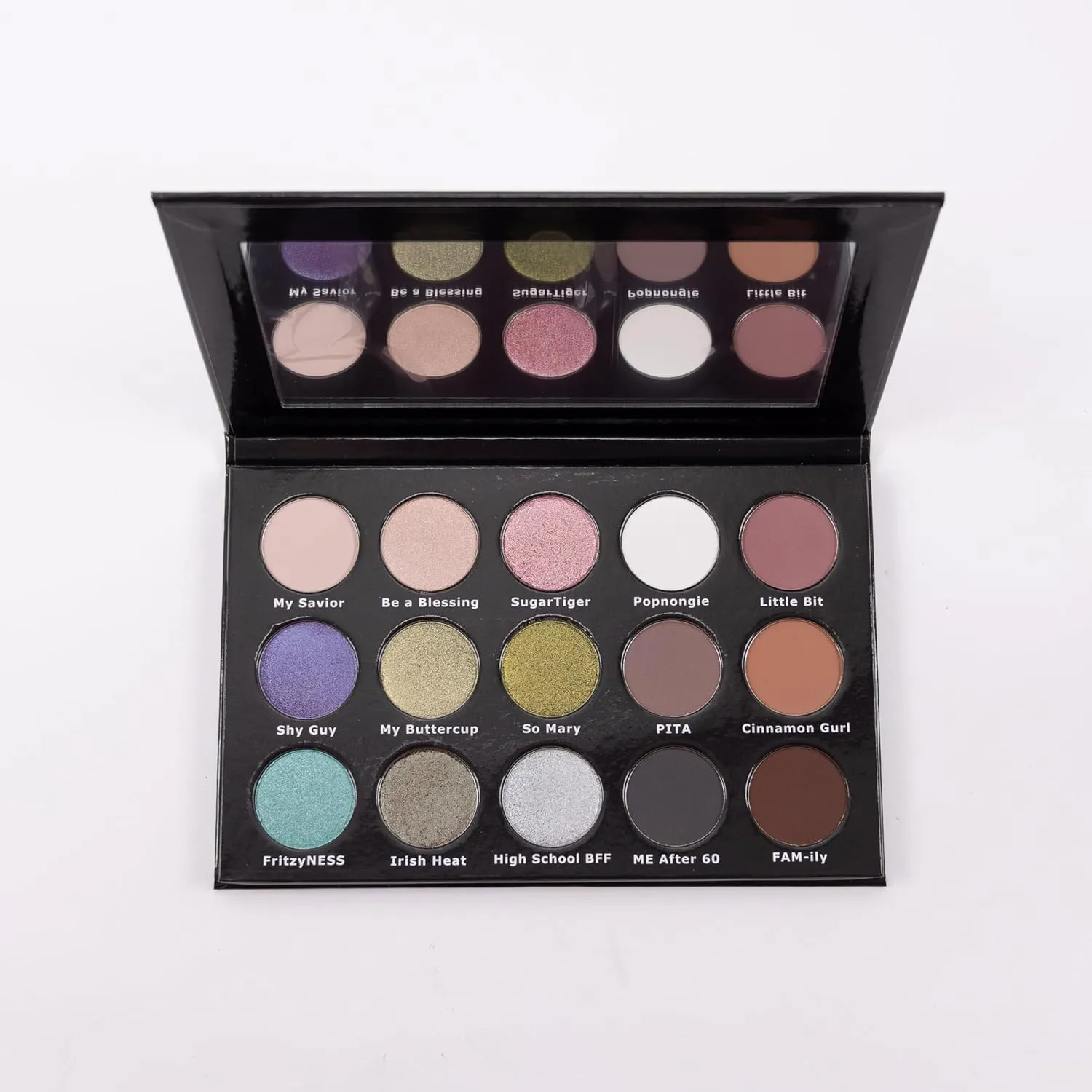 Sydney Grace Blessed Eye Shadow Palette, 15 pan eye shadow, matte, pressed pigment, eye safe, cruelty-free, vegan (Light)