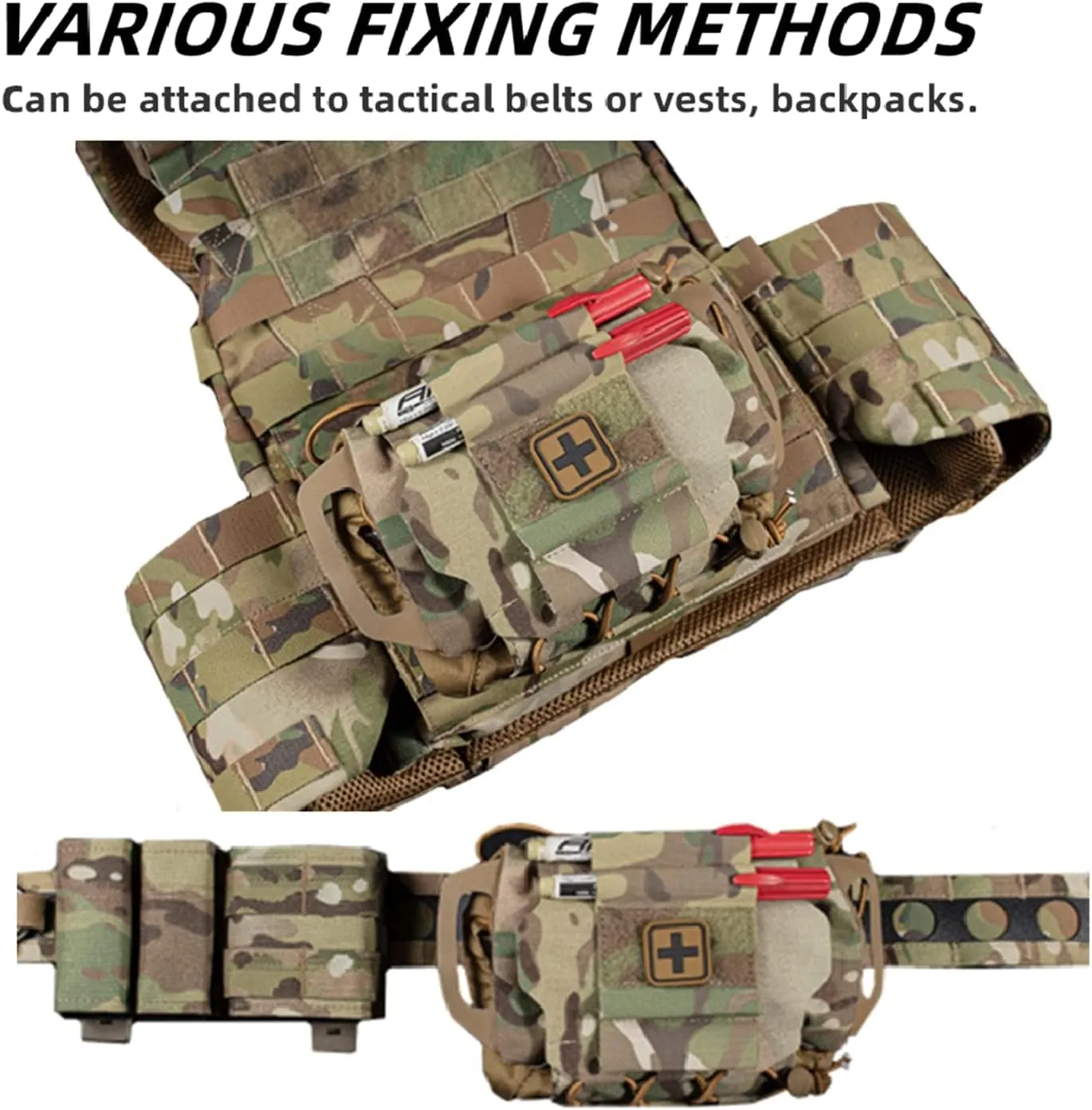 Tactical First Aid Kit Military Fan Field Medical Kit Medical Kit Field Survival Life-Saving Kit (Color : BP-87-BLK)