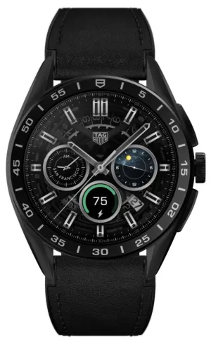 TAG Heuer Watch Connected Calibre E4 45 Titanium Black Leather