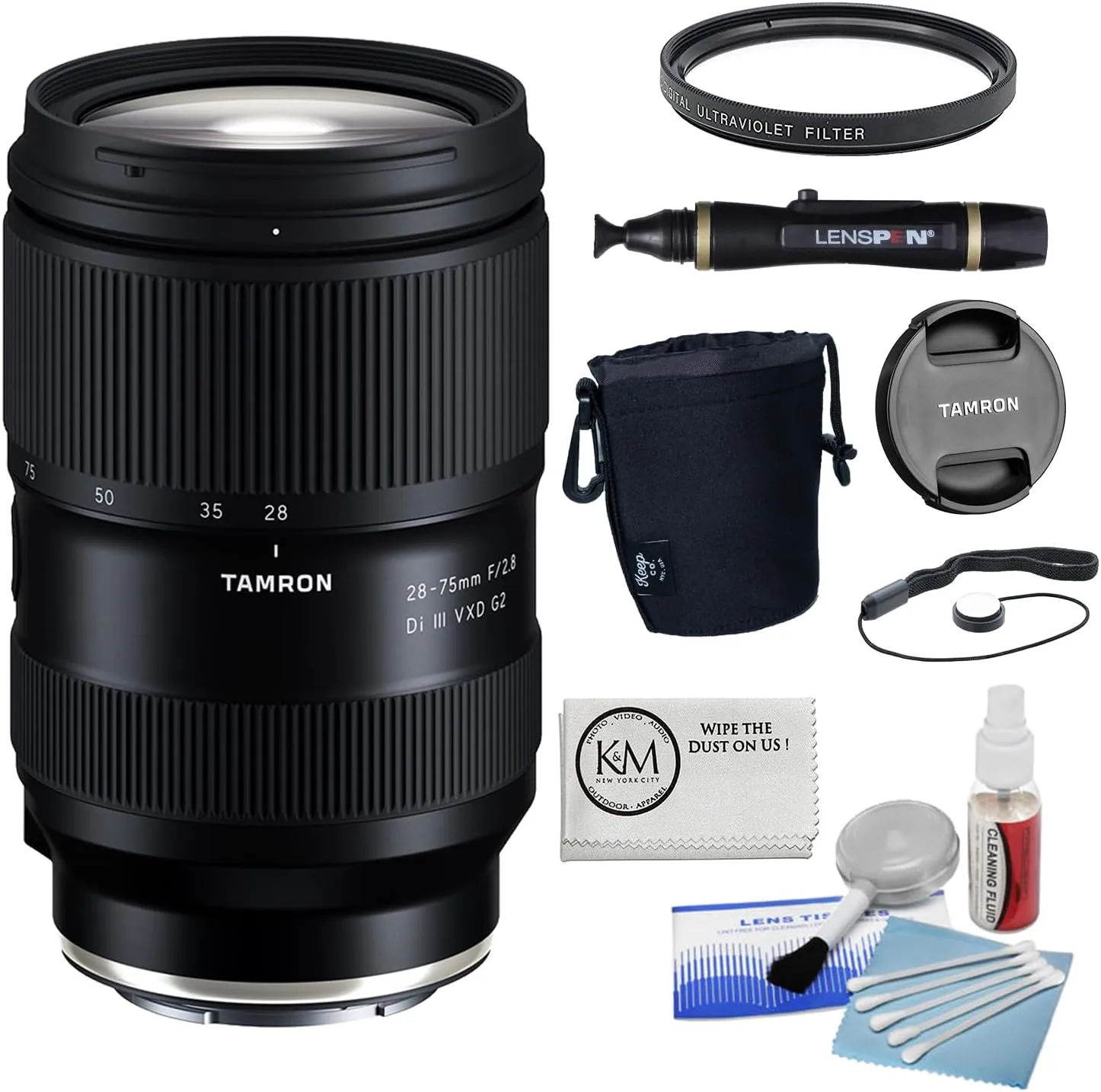 Tamron 28-75mm f/2.8 Di III VXD G2 Lens for Sony FE Bundled with 67mm UV Filter   Lens Pouch   5-Piece Camera Cleaning   Lens Pen   Lens Cap Keeper   Microfiber Cleaning Cloth (7 Items)