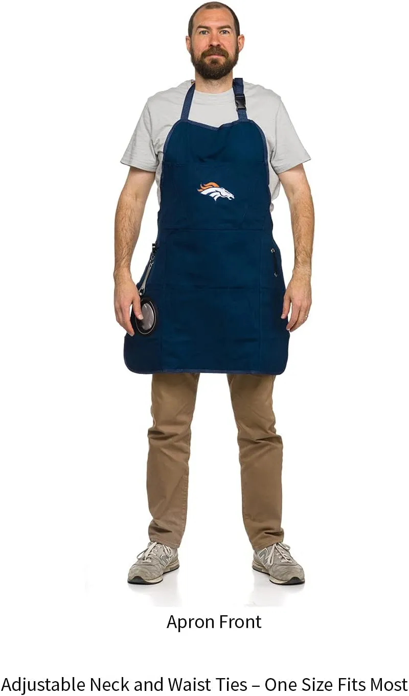 Team Sports America NFL Ultimate Grilling Apron with Bottle Opener and Insulated Beverage Holder, Adjustable Straps Men Women