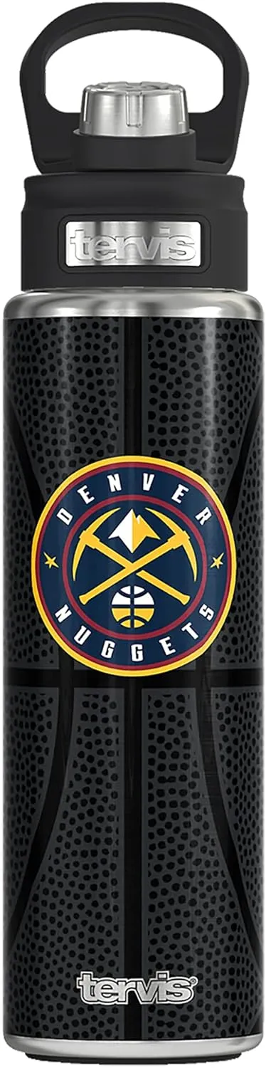 Tervis NBA Denver Nuggets Leather Triple Walled Insulated Tumbler, 24oz Wide Mouth Bottle, Stainless Steel