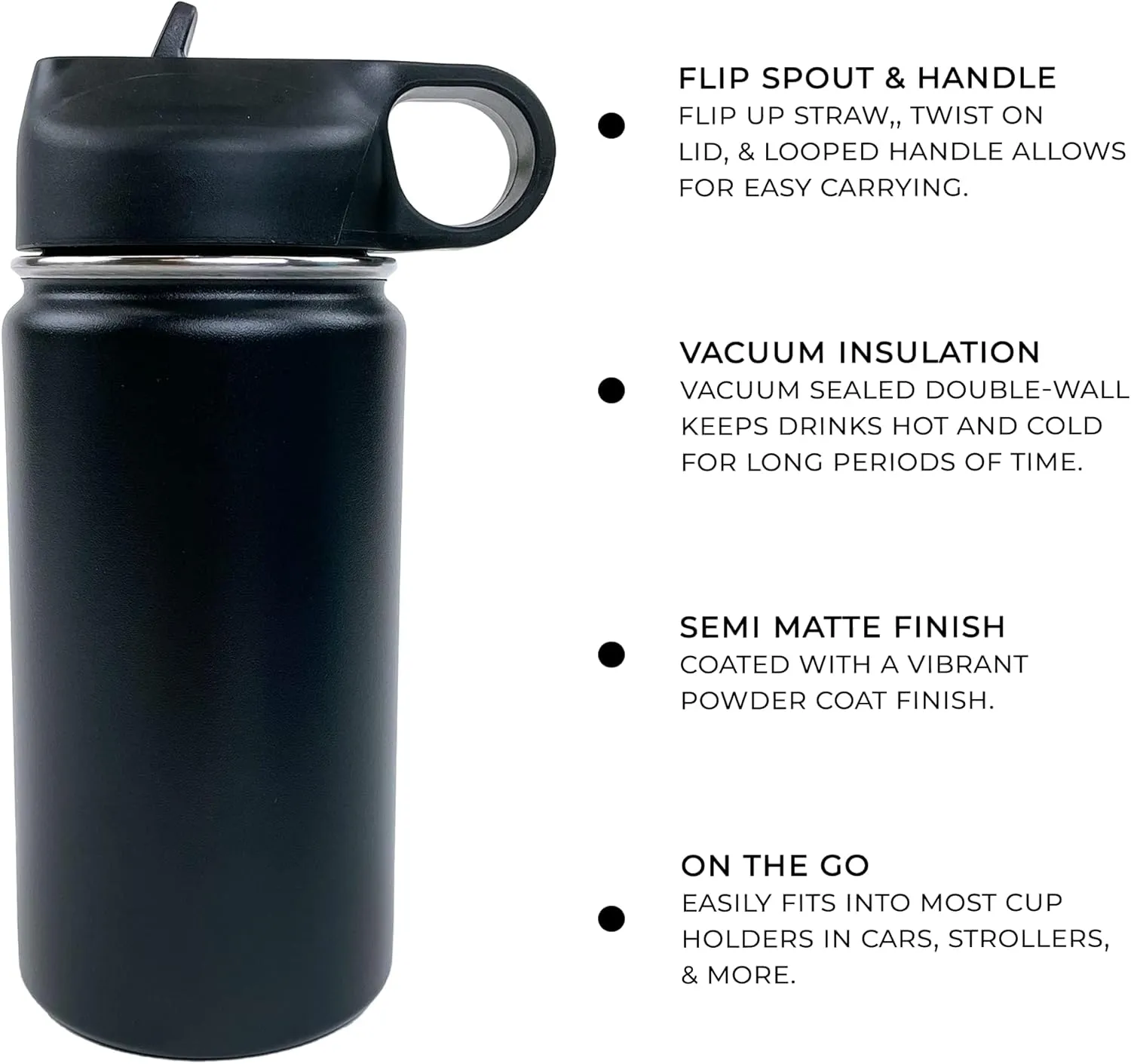 The Crafty Engineer Flower Girl or Ring Bearer Kids Water Bottle - Insulated - The Perfect Proposal Gift - 12 oz - Black (Ring Security)