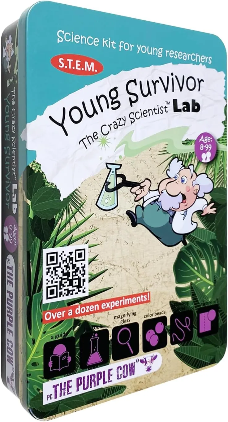The Famous Crazy Scientist Lab - Young Survivor, Science Kits from The Lab - Survival Skill Box. Kids Science Kits. STEM Educational Games for Kids, Young Survivor Skills, 191